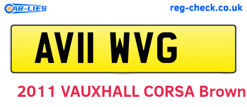 AV11WVG are the vehicle registration plates.