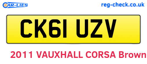 CK61UZV are the vehicle registration plates.