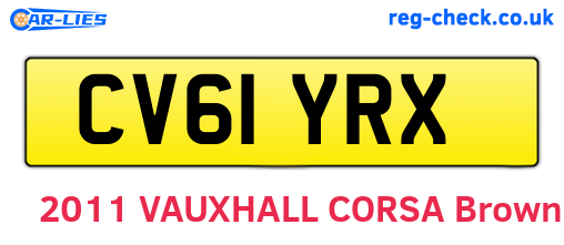 CV61YRX are the vehicle registration plates.