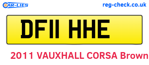 DF11HHE are the vehicle registration plates.