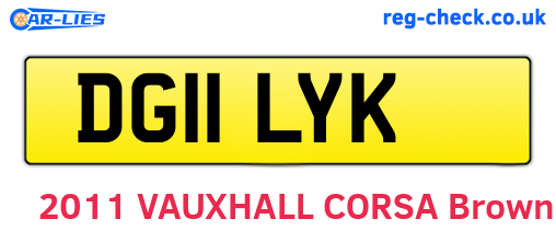 DG11LYK are the vehicle registration plates.