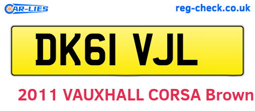 DK61VJL are the vehicle registration plates.