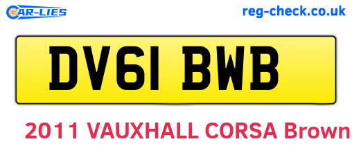 DV61BWB are the vehicle registration plates.