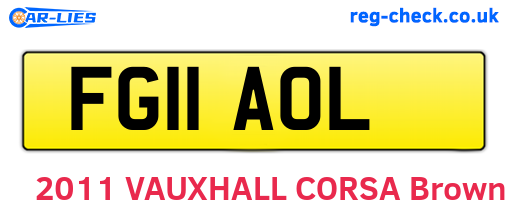 FG11AOL are the vehicle registration plates.