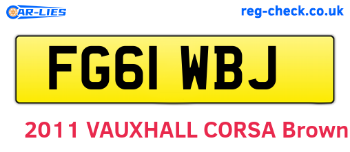 FG61WBJ are the vehicle registration plates.