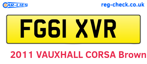 FG61XVR are the vehicle registration plates.