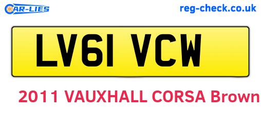 LV61VCW are the vehicle registration plates.