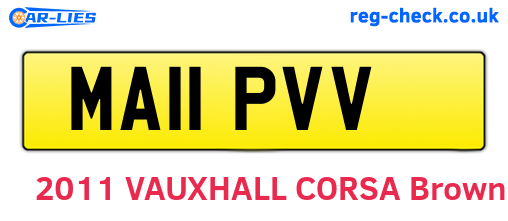 MA11PVV are the vehicle registration plates.