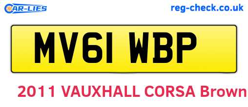 MV61WBP are the vehicle registration plates.