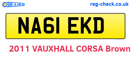 NA61EKD are the vehicle registration plates.