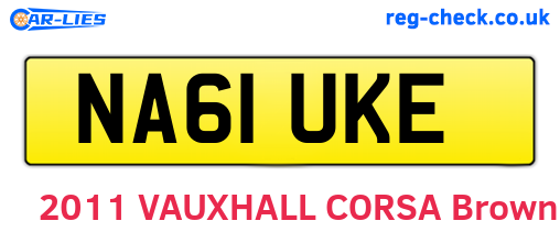 NA61UKE are the vehicle registration plates.