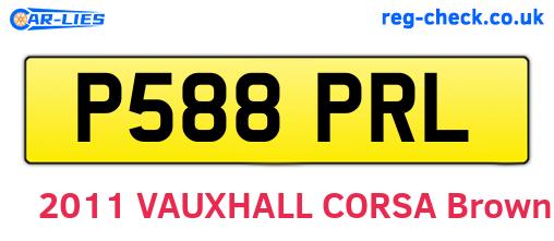 P588PRL are the vehicle registration plates.