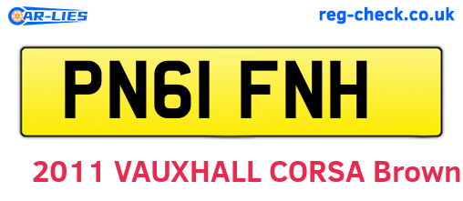 PN61FNH are the vehicle registration plates.