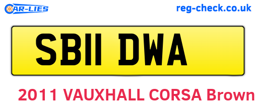 SB11DWA are the vehicle registration plates.