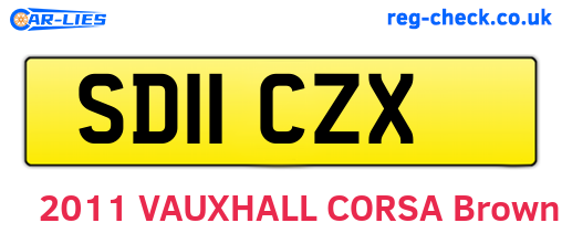 SD11CZX are the vehicle registration plates.