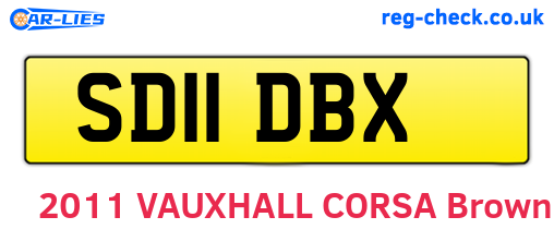 SD11DBX are the vehicle registration plates.