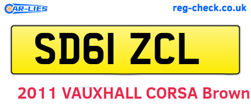 SD61ZCL are the vehicle registration plates.