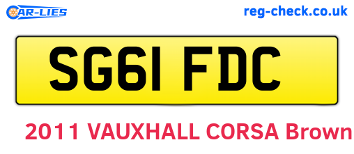 SG61FDC are the vehicle registration plates.