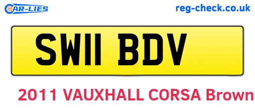 SW11BDV are the vehicle registration plates.