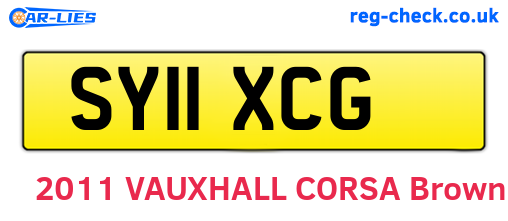 SY11XCG are the vehicle registration plates.