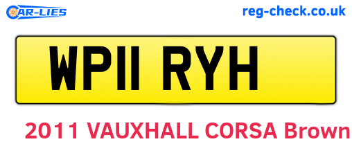 WP11RYH are the vehicle registration plates.