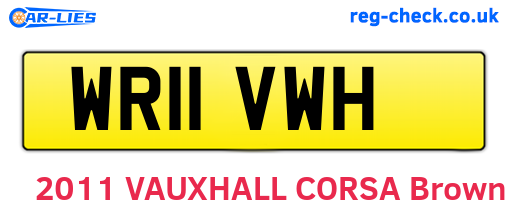 WR11VWH are the vehicle registration plates.