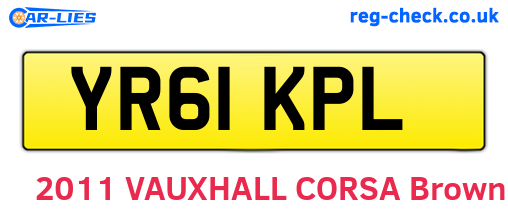 YR61KPL are the vehicle registration plates.