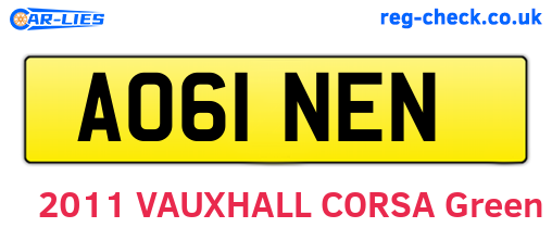 AO61NEN are the vehicle registration plates.