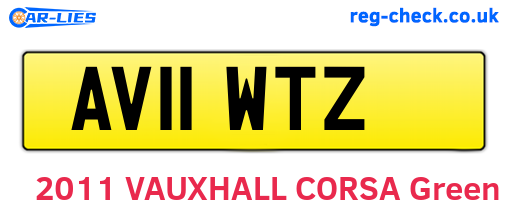 AV11WTZ are the vehicle registration plates.