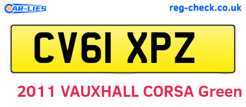 CV61XPZ are the vehicle registration plates.