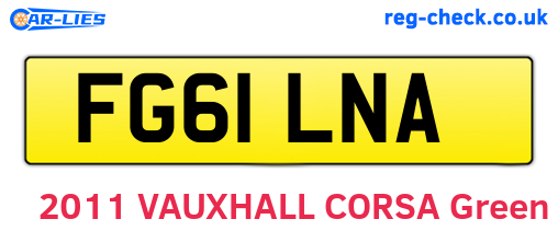 FG61LNA are the vehicle registration plates.