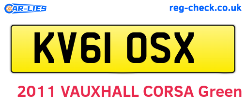 KV61OSX are the vehicle registration plates.