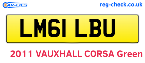 LM61LBU are the vehicle registration plates.