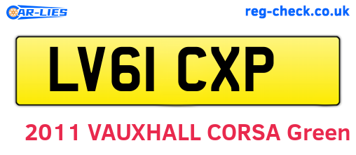 LV61CXP are the vehicle registration plates.