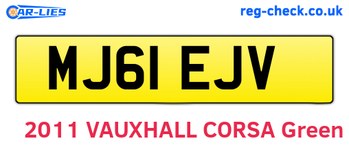 MJ61EJV are the vehicle registration plates.