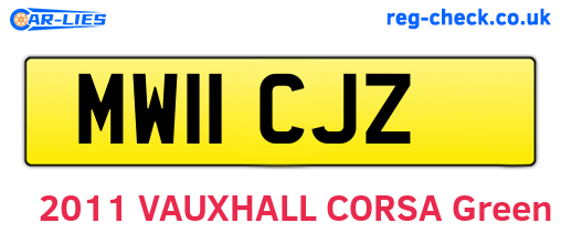 MW11CJZ are the vehicle registration plates.