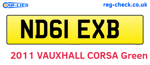 ND61EXB are the vehicle registration plates.