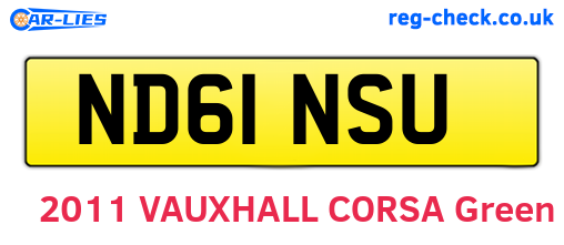 ND61NSU are the vehicle registration plates.