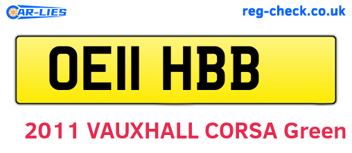 OE11HBB are the vehicle registration plates.