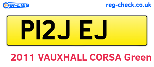 P12JEJ are the vehicle registration plates.