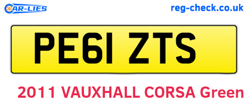 PE61ZTS are the vehicle registration plates.