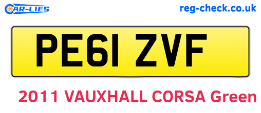 PE61ZVF are the vehicle registration plates.