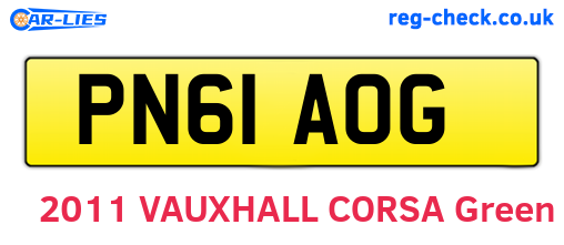 PN61AOG are the vehicle registration plates.