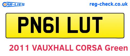 PN61LUT are the vehicle registration plates.