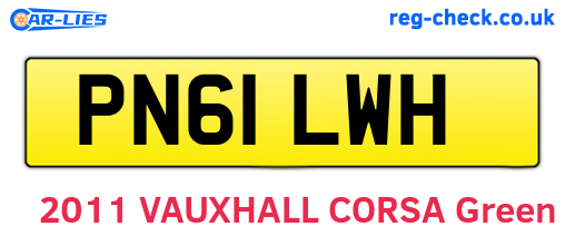 PN61LWH are the vehicle registration plates.