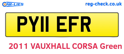 PY11EFR are the vehicle registration plates.