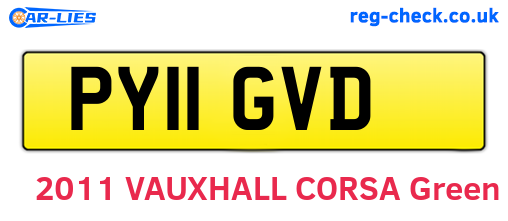 PY11GVD are the vehicle registration plates.