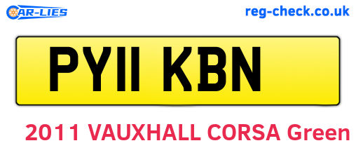 PY11KBN are the vehicle registration plates.