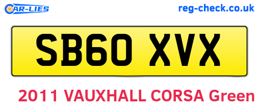 SB60XVX are the vehicle registration plates.
