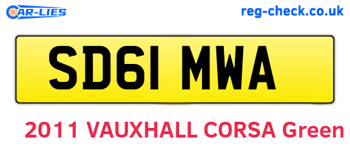 SD61MWA are the vehicle registration plates.